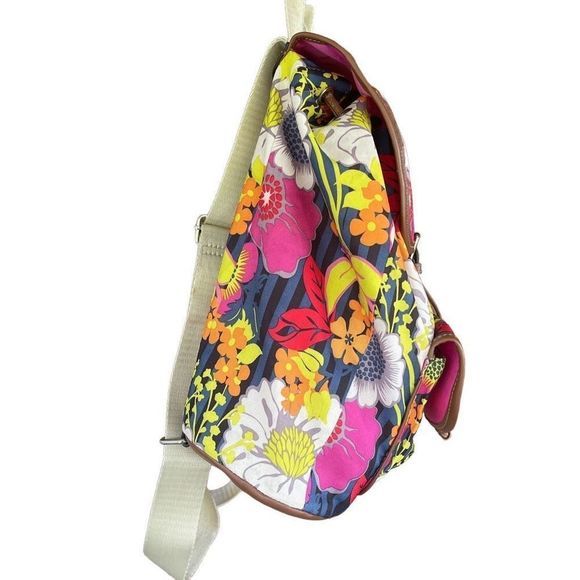 Lily Bloom Lightweight Colorful 100% Recycled Poly Floral Print Backpack  EUC - Picture 4 of 11